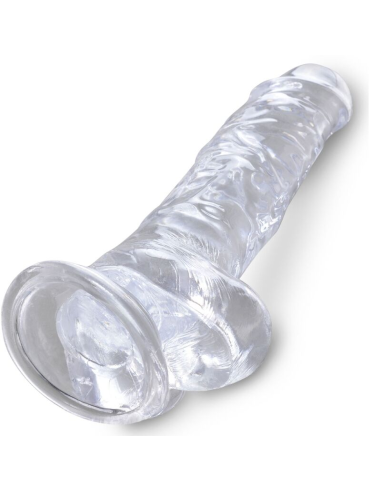 KING COCK - CLEAR PENE REALÍSTICO CON TESTÍCULOS 16.5 CM TRANSPARENTE