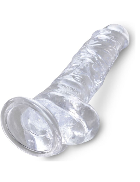 KING COCK - CLEAR PENE REALÍSTICO CON TESTÍCULOS 16.5 CM TRANSPARENTE