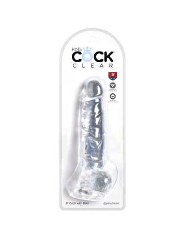 KING COCK - CLEAR PENE REALÍSTICO CON TESTÍCULOS 16.5 CM TRANSPARENTE