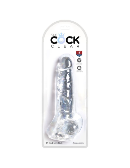 KING COCK - CLEAR PENE REALÍSTICO CON TESTÍCULOS 16.5 CM TRANSPARENTE