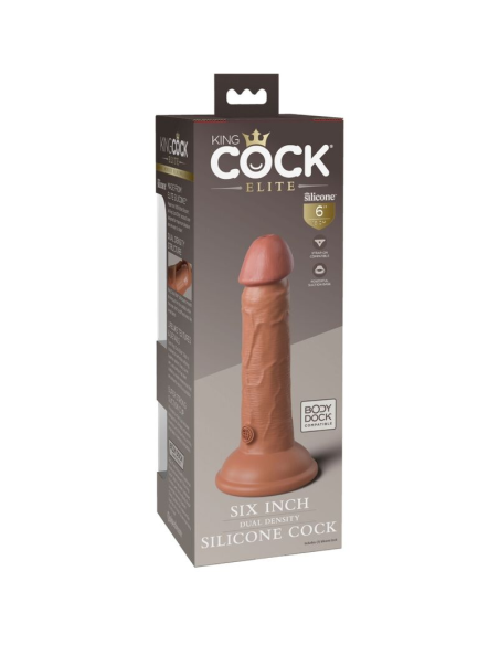 KING COCK - ÉLITE DILDO REALÍSTICO SILICONA 15.2 CM CARAMELO