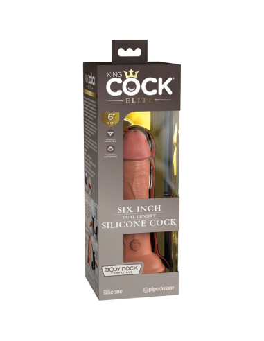 KING COCK - ÉLITE DILDO REALÍSTICO SILICONA 15.2 CM CARAMELO
