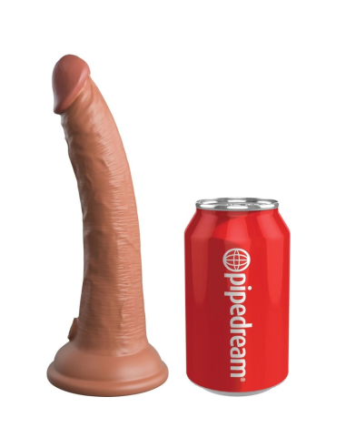 KING COCK - ÉLITE DILDO REALÍSTICO SILICONA 17.8 CM CARAMELO