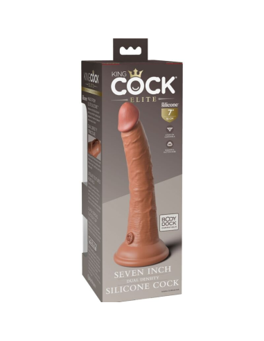 KING COCK - ÉLITE DILDO REALÍSTICO SILICONA 17.8 CM CARAMELO