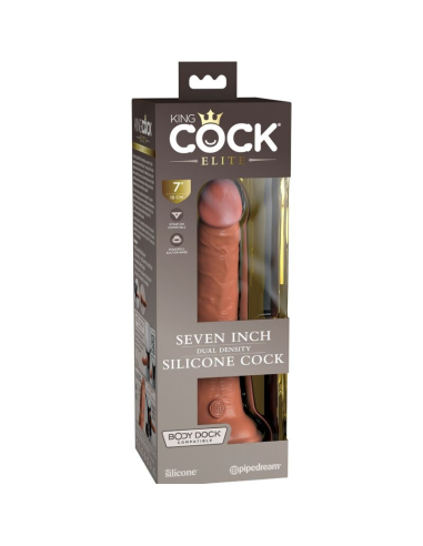 KING COCK - ÉLITE DILDO REALÍSTICO SILICONA 17.8 CM CARAMELO