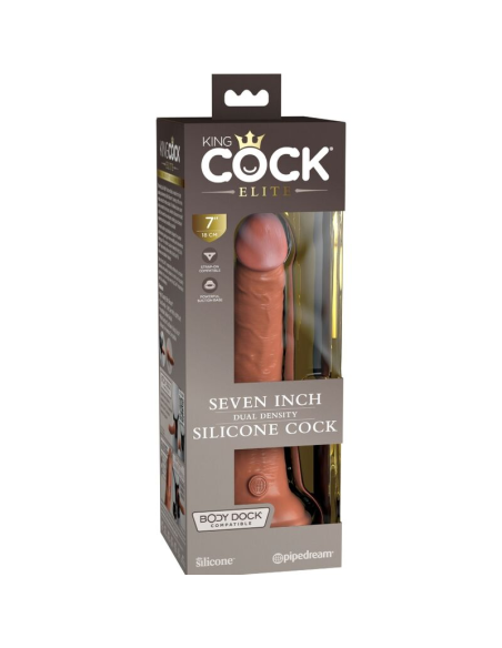 KING COCK - ÉLITE DILDO REALÍSTICO SILICONA 17.8 CM CARAMELO