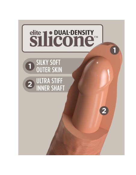 KING COCK - ÉLITE DILDO REALÍSTICO SILICONA 20.3 CM CARAMELO