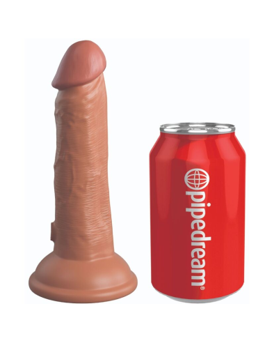 KING COCK - ÉLITE DILDO REALÍSTICO VIBRADOR and SILICONA 15.2 CM CARAMELO