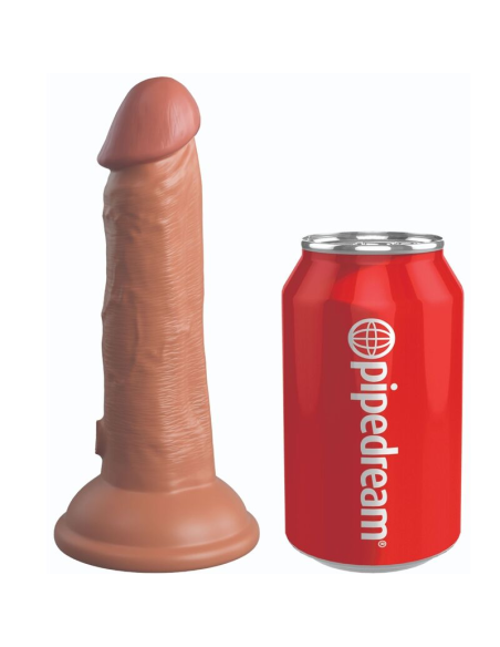 KING COCK - ÉLITE DILDO REALÍSTICO VIBRADOR and SILICONA 15.2 CM CARAMELO