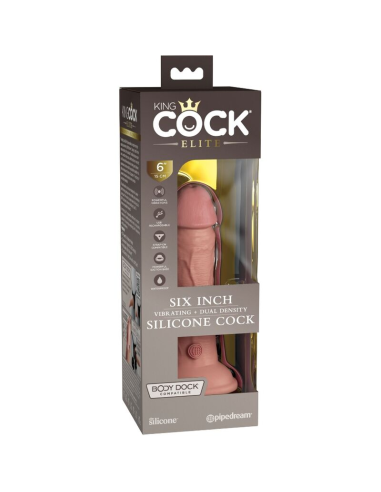 KING COCK - ÉLITE DILDO REALÍSTICO VIBRADOR and SILICONA 15.2 CM