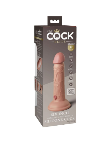 KING COCK - ÉLITE DILDO REALÍSTICO VIBRADOR and SILICONA 15.2 CM