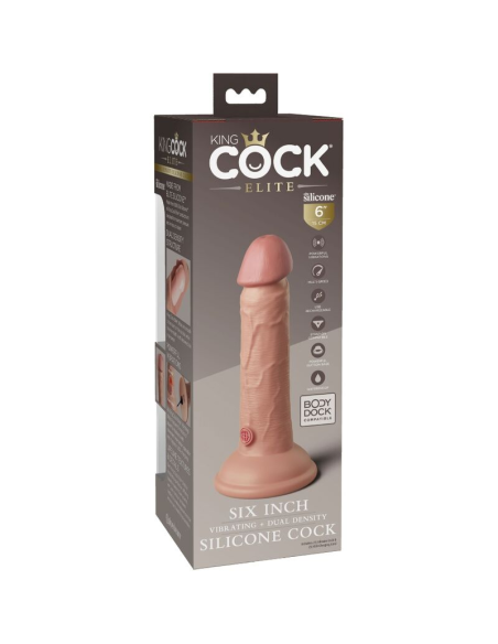 KING COCK - ÉLITE DILDO REALÍSTICO VIBRADOR and SILICONA 15.2 CM