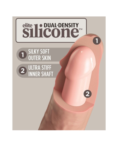 KING COCK - ÉLITE DILDO REALÍSTICO VIBRADOR and SILICONA CONTROL REMOTO 17.8 CM