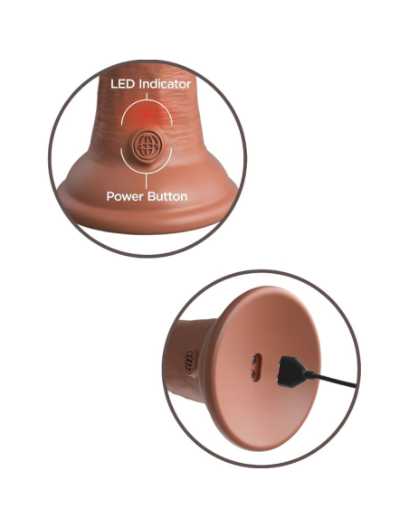 KING COCK - ÉLITE DILDO REALÍSTICO VIBRADOR and SILICONA 20.3 CM CARAMELO