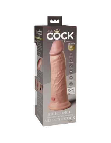 KING COCK - ÉLITE DILDO REALÍSTICO VIBRADOR and SILICONA 20.3 CM