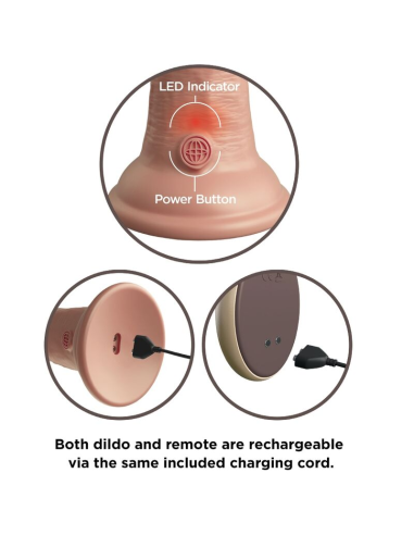 KING COCK - ÉLITE DILDO REALÍSTICO VIBRADOR and SILICONA CONTROL REMOTO 23 CM