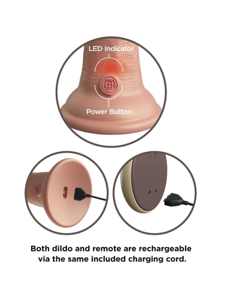 KING COCK - ÉLITE DILDO REALÍSTICO VIBRADOR and SILICONA CONTROL REMOTO 23 CM