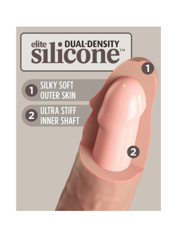 KING COCK - ÉLITE DILDO REALÍSTICO VIBRADOR and SILICONA CONTROL REMOTO 23 CM