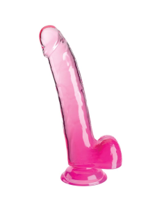 KING COCK - CLEAR DILDO CON TESTÍCULOS 20.3 CM ROSA