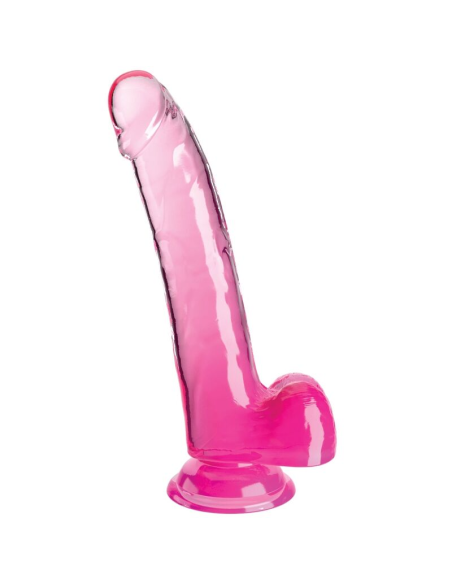 KING COCK - CLEAR DILDO CON TESTÍCULOS 20.3 CM ROSA