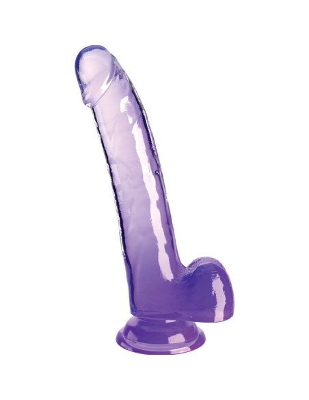 KING COCK - CLEAR DILDO CON TESTÍCULOS 20.3 CM MORADO