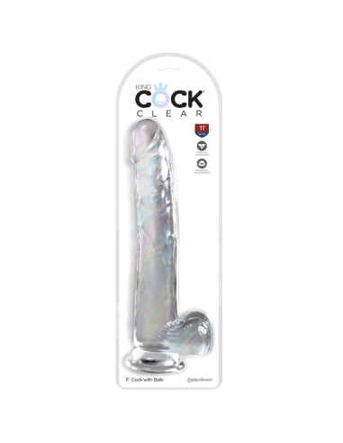 KING COCK - CLEAR DILDO CON TESTÍCULOS 24.8 CM TRANSPARENTE