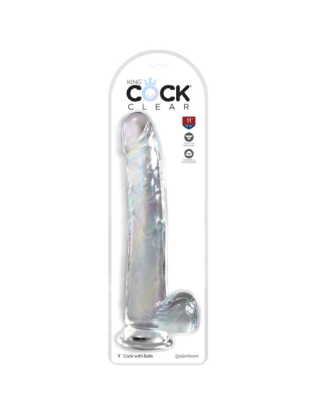 KING COCK - CLEAR DILDO CON TESTÍCULOS 24.8 CM TRANSPARENTE