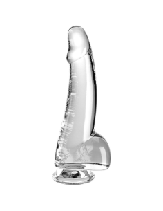 KING COCK - CLEAR DILDO CON TESTÍCULOS 15.2 CM TRANSPARENTE