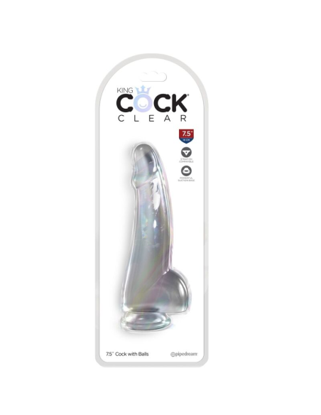 KING COCK - CLEAR DILDO CON TESTÍCULOS 15.2 CM TRANSPARENTE