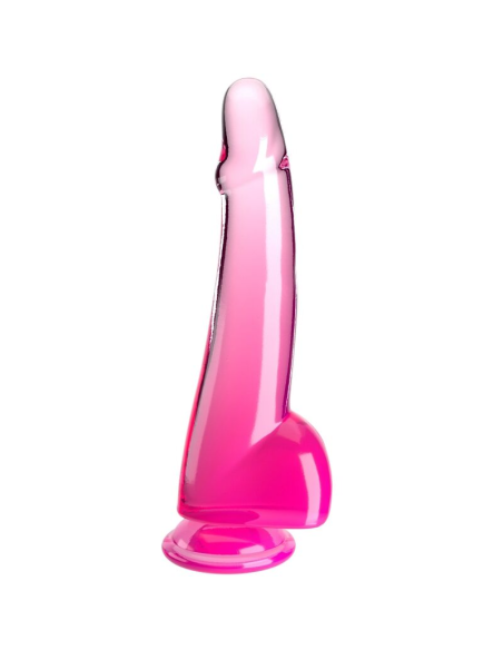 KING COCK - CLEAR DILDO CON TESTÍCULOS 19 CM ROSA