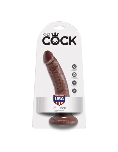 KING COCK - 7 PENE COLOR CHOCOLATE 17.8 CM