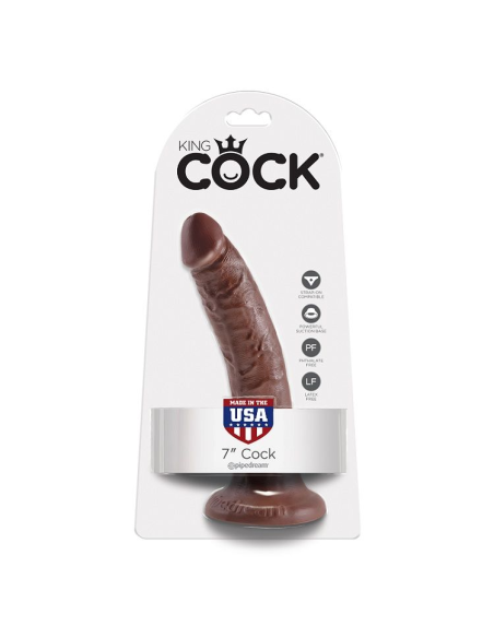 KING COCK - 7 PENE COLOR CHOCOLATE 17.8 CM