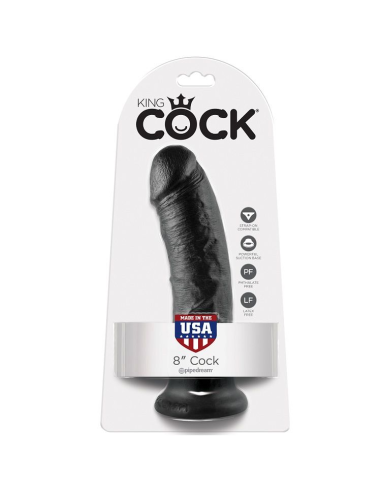 KING COCK - 8 PENE NEGRO 20.3 CM