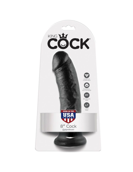 KING COCK - 8 PENE NEGRO 20.3 CM