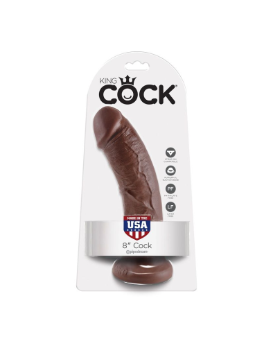 KING COCK - 8 PENE MARRÓN 20.3 CM