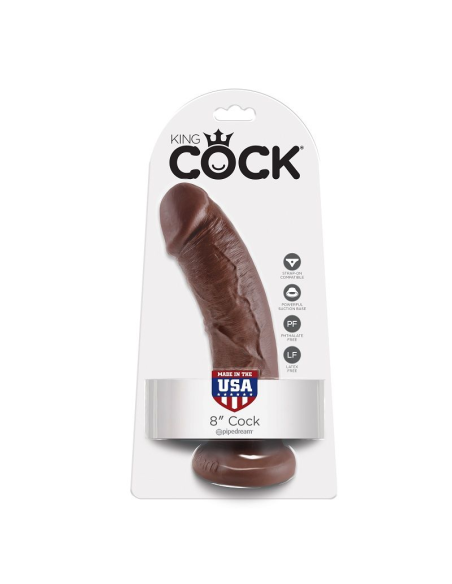 KING COCK - 8 PENE MARRÓN 20.3 CM