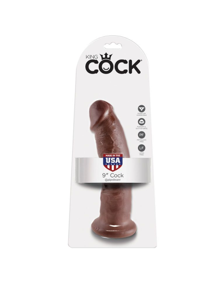 KING COCK - 9 PENE MARRÓN 22.9 CM