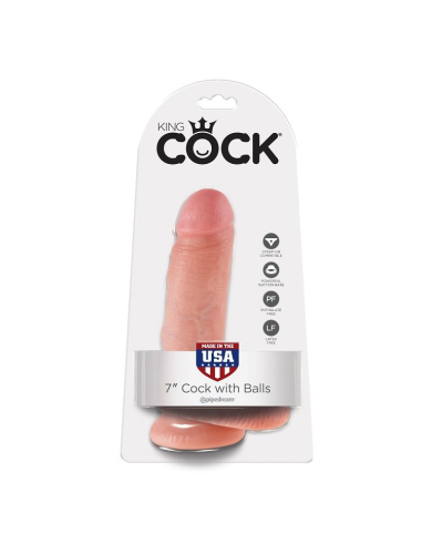 KING COCK - 7 PENE REALÍSTICO NATURAL 17.8 CM