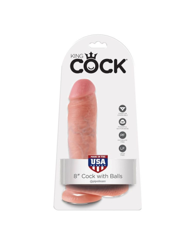 KING COCK - 8 PENE REALÍSTICO NATURAL 20.3 CM