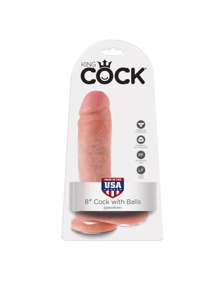 KING COCK - 8 PENE REALÍSTICO NATURAL 20.3 CM