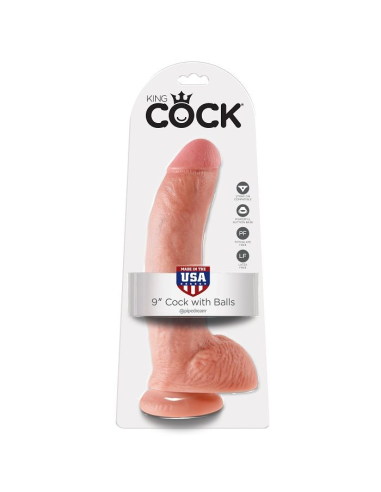 KING COCK - 9 PENE REALÍSTICO NATURAL 22.9 CM