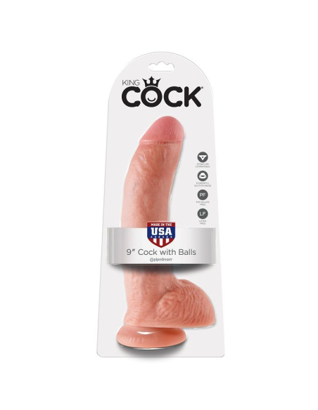 KING COCK - 9 PENE REALÍSTICO NATURAL 22.9 CM