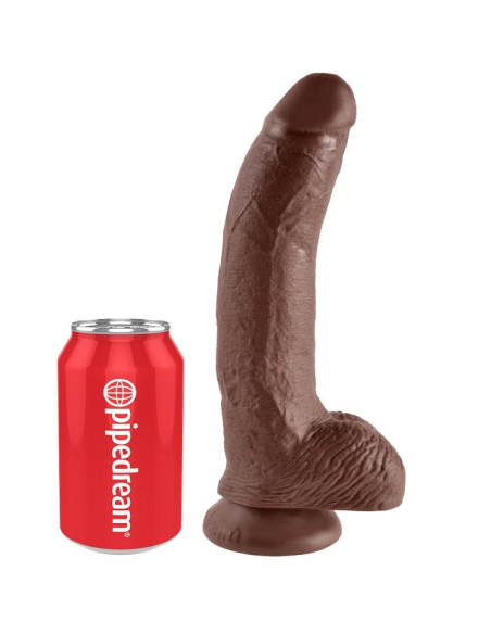 KING COCK - 9 PENE REALÍSTICO MARRÓN 22.9 CM