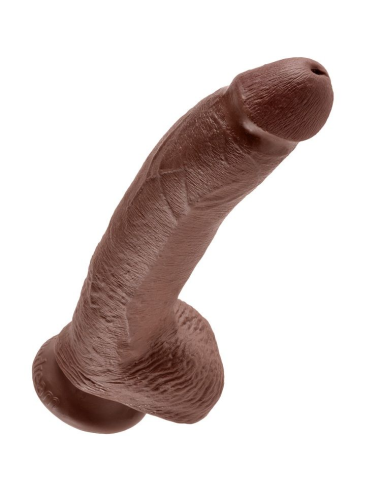 KING COCK - 9 PENE REALÍSTICO MARRÓN 22.9 CM