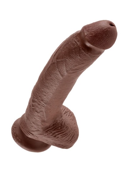 KING COCK - 9 PENE REALÍSTICO MARRÓN 22.9 CM