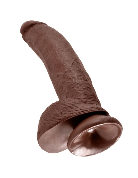 KING COCK - 9 PENE REALÍSTICO MARRÓN 22.9 CM