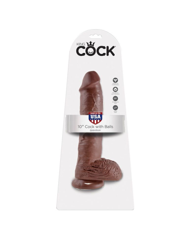 KING COCK - 10 PENE REALÍSTICO MARRÓN 26.5 CM