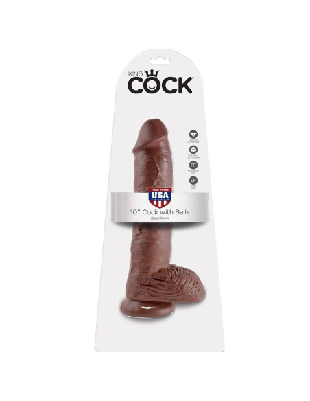 KING COCK - 10 PENE REALÍSTICO MARRÓN 26.5 CM