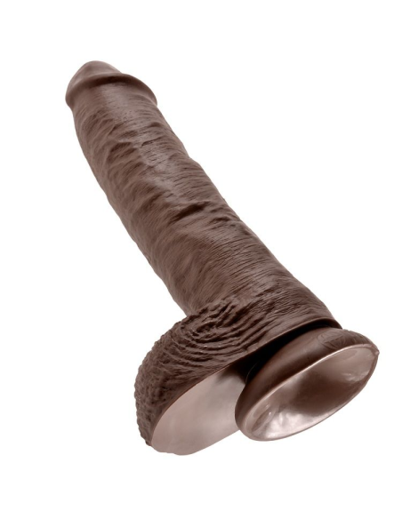 KING COCK - 10 PENE REALÍSTICO MARRÓN 26.5 CM