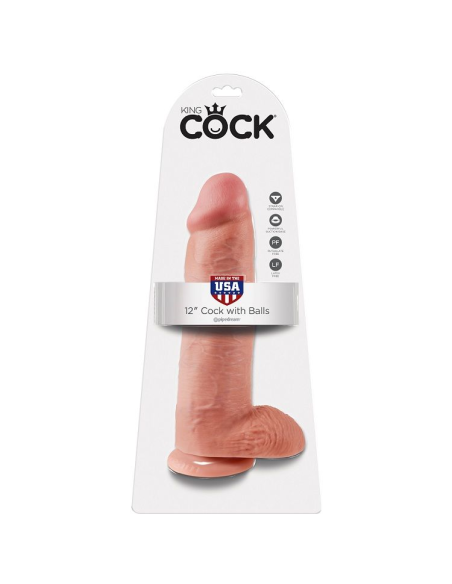 KING COCK - 12 PENE REALÍSTICO NATURAL 30.48 CM